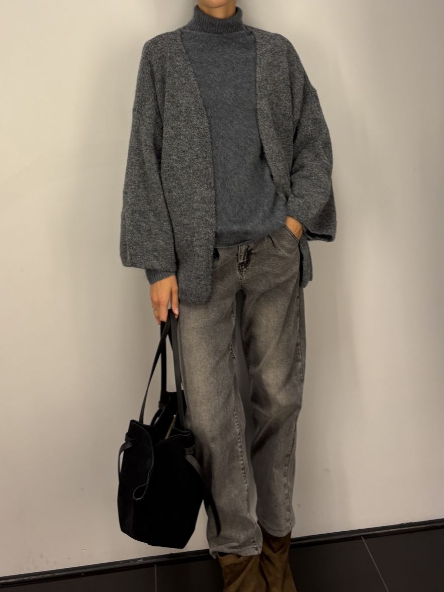 Bardzo duża torebka zamszowa czarna z podwójnymi uszami 100% skóra naturalna