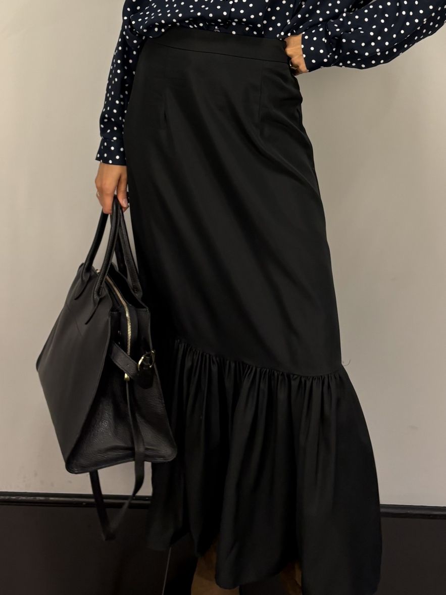 Duża Torebka skórzana czarna z podwójnymi uszami i długim paskiem 100% skóra naturalna