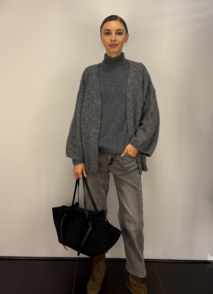 Bardzo duża torebka zamszowa czarna z podwójnymi uszami 100% skóra naturalna