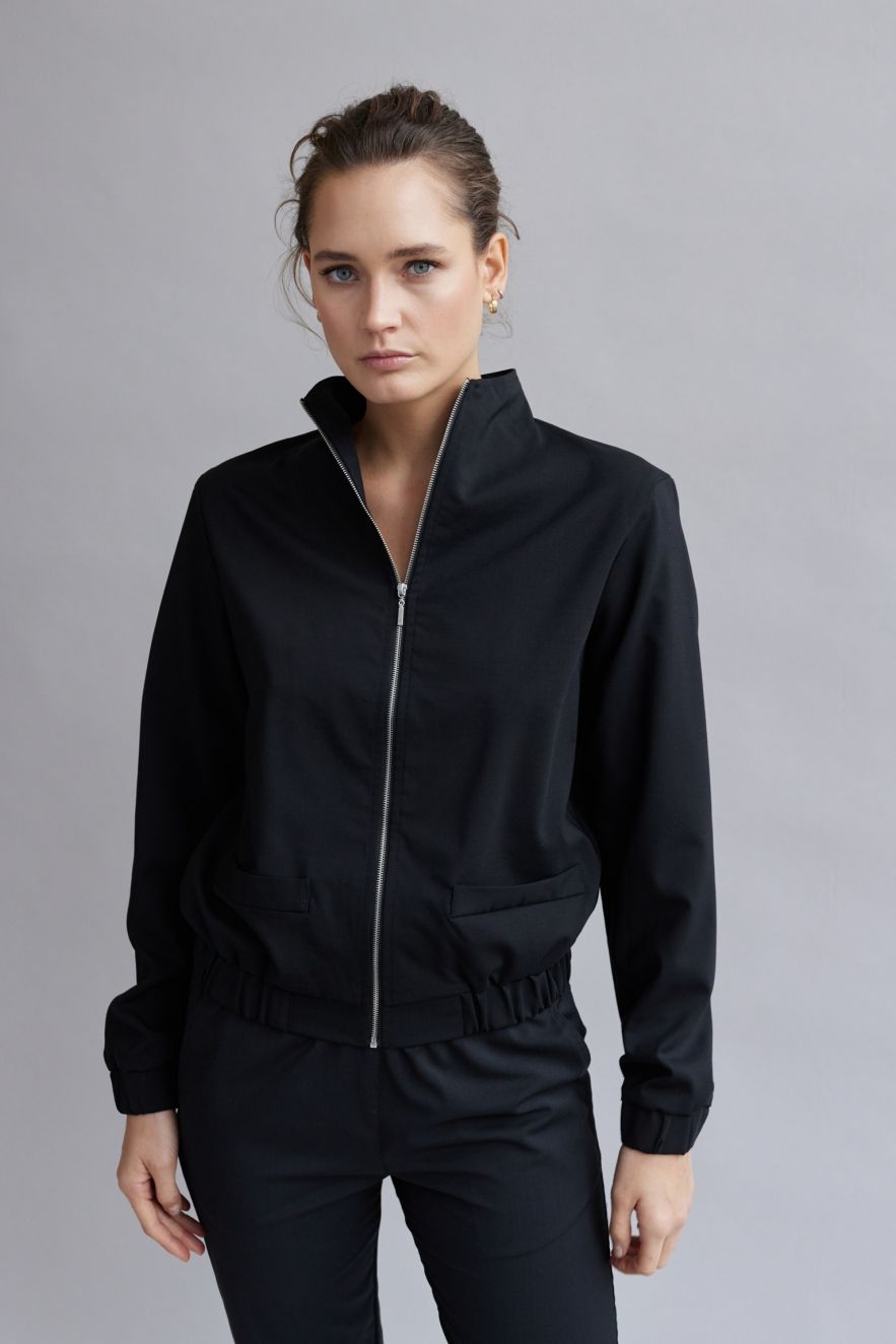 Wełniana bomberka THE NIGHT z włoskiej wełny z podszewką wiskozową 100% wełny