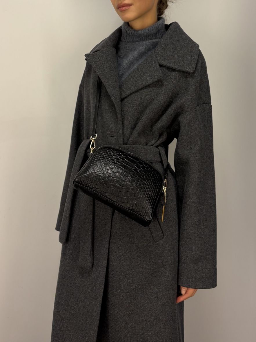 Skórzana mała torebka czarna 100% skóra naturalna