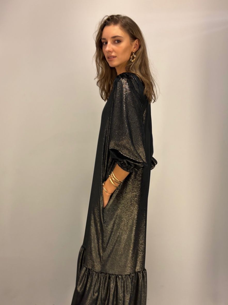 Czarno złota sukienka jak welur CELEBRATION 