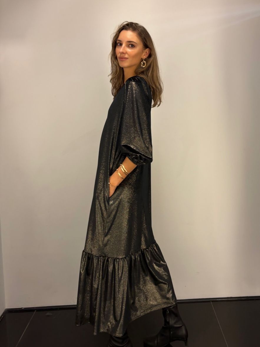 Czarno złota sukienka jak welur CELEBRATION 