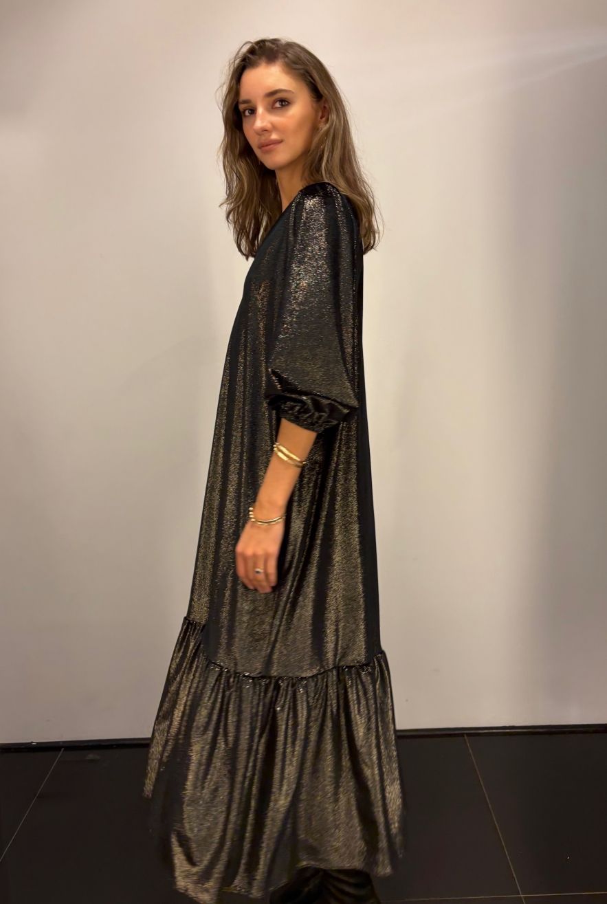 Czarno złota sukienka jak welur CELEBRATION 