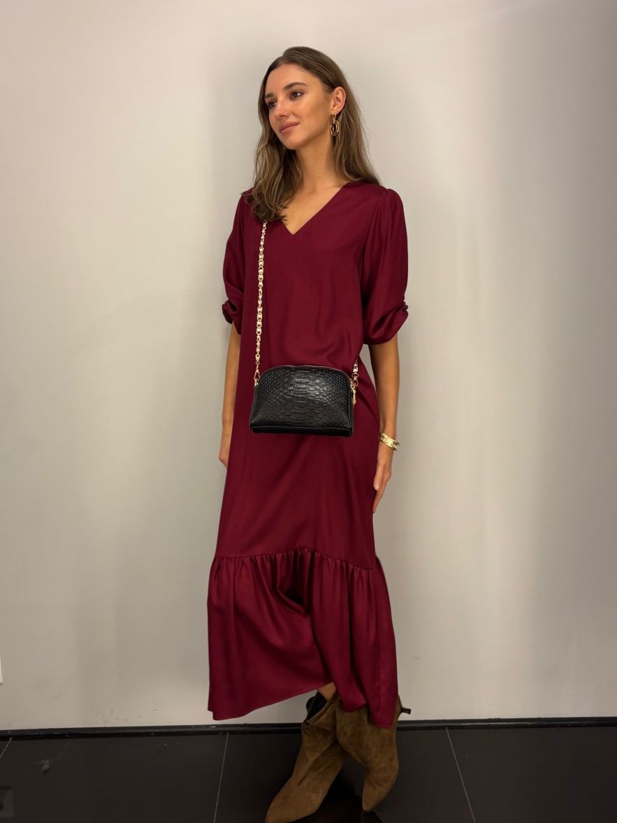 Skórzana mała torebka czarna ze złotym suwakiem krokodyl 100% skóra naturalna 