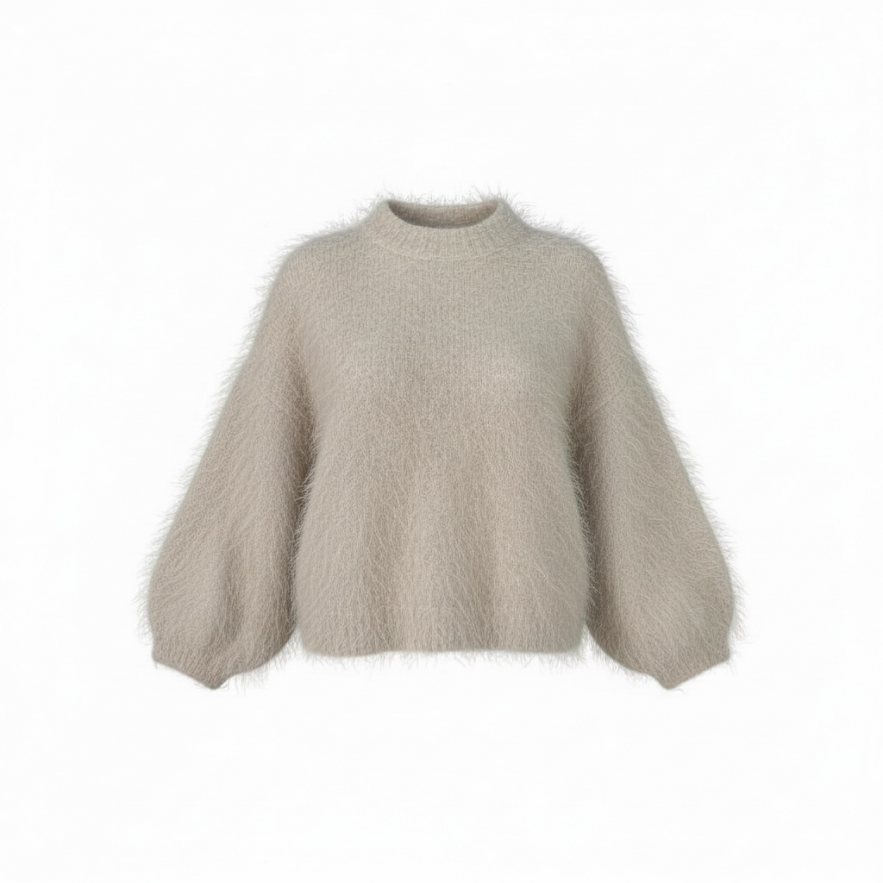 Sweter beżowy premium miękki szlachetny skład 100% ALPAKA 