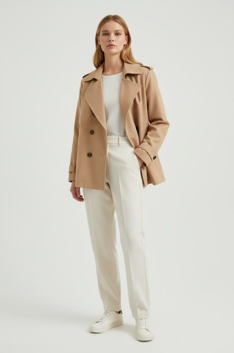 Bawełniana kurtka płaszczyk beżowy WIOSNA 2026