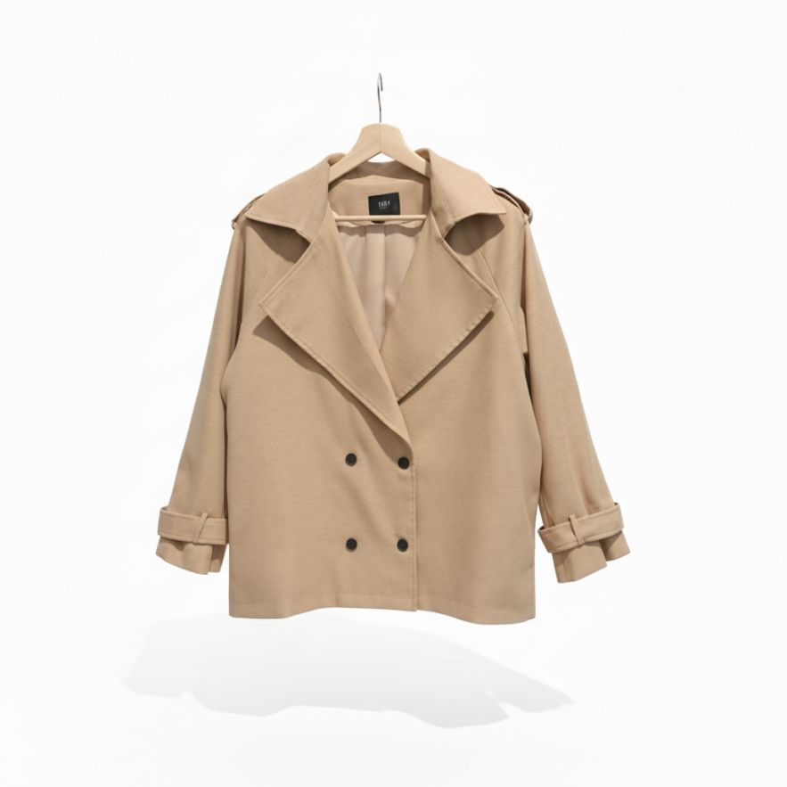 Bawełniana kurtka płaszczyk beżowy WIOSNA 2026