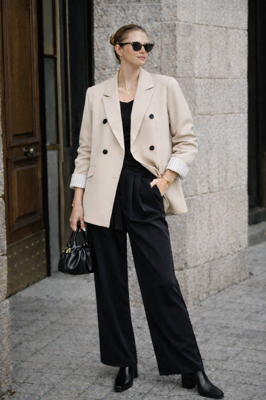 Off white beż ecru marynarka narzutka z białą podszewką w paski 100% bawełna