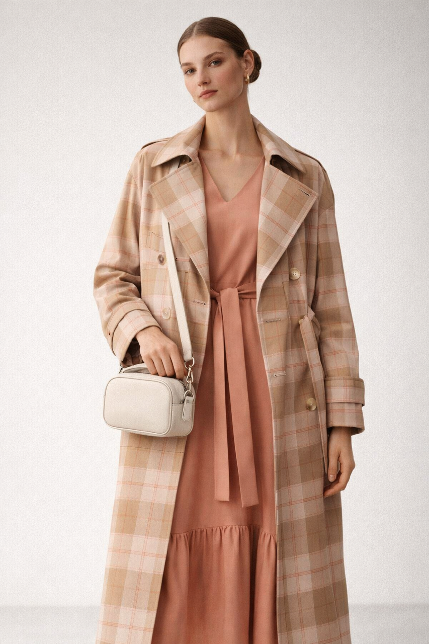 Wiskozowa sukienka Koral pomarańcz CELEBRATION z falbaną i paskiem