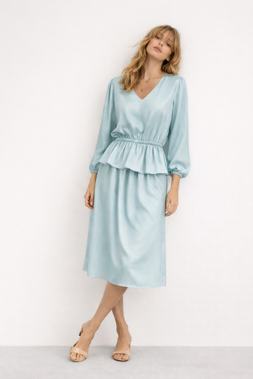 SHOP THE LOOK 15 - komplet jedwabny miętowy
