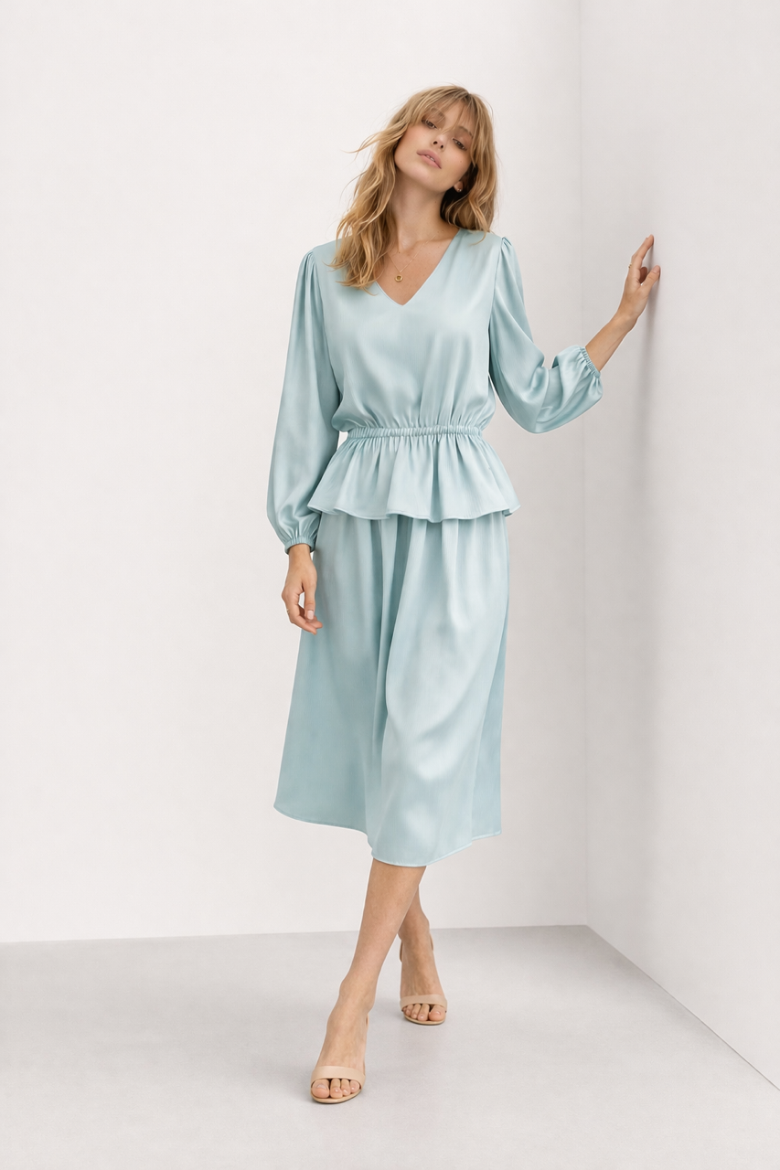 SHOP THE LOOK 15 - komplet jedwabny miętowy
