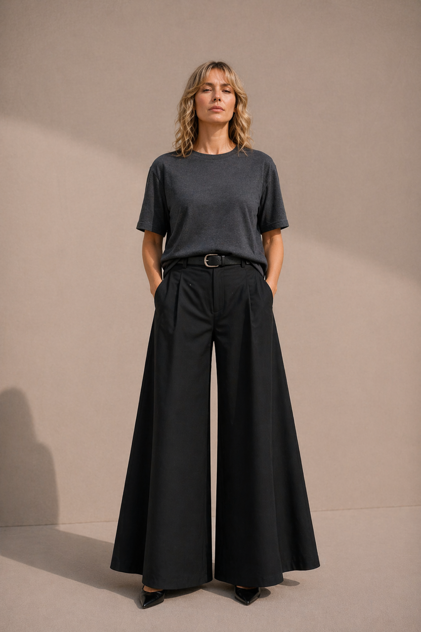 2 Bluzki w 1 - z dekoltem V lub okrągłym - zmienna - dwustronny uniwersalny t-shirt bawełniany z dekoltem V lub dekoltem okrągłym szary grafit melanż