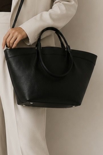 Bardzo duża torba skorzana czarna z podwójnymi uszami 100% skóra naturalna