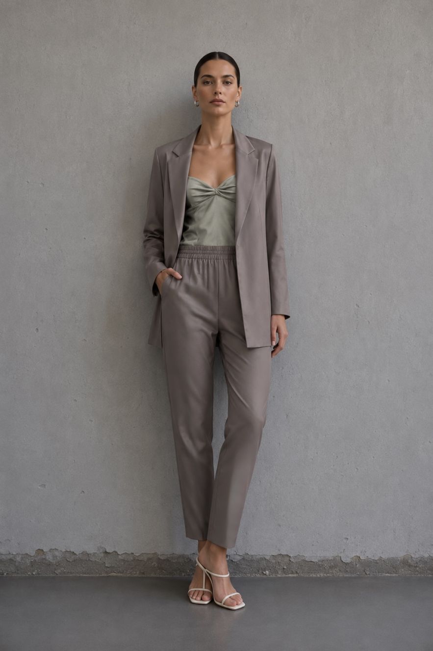 SHOP THE LOOK 13 - GARNITUR WEŁNIANY gładki szaro fioletowy TAUPE