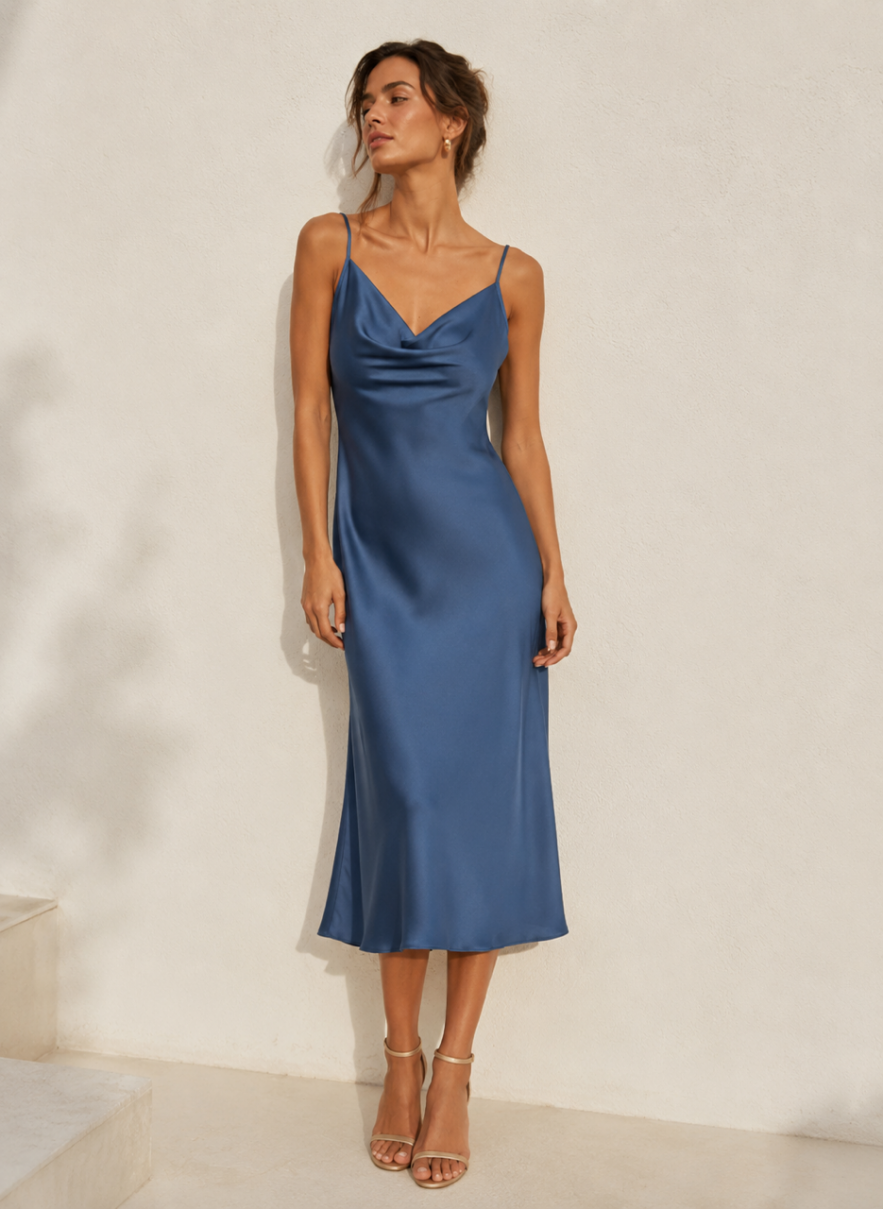 Sukienka niebieska elegancka zwiewna 