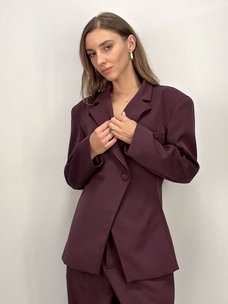 Marynarka ciemny fiolet burgund oversize