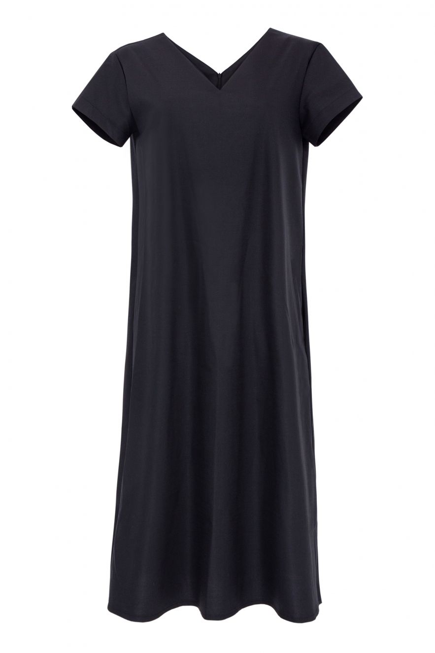 Czarna sukienka wełniana Simplicity Midi