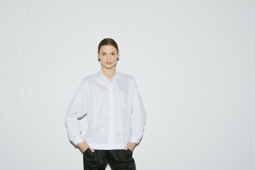Biała oversizeowa koszula bawełniana My Style z bawełny włoskiej 100%