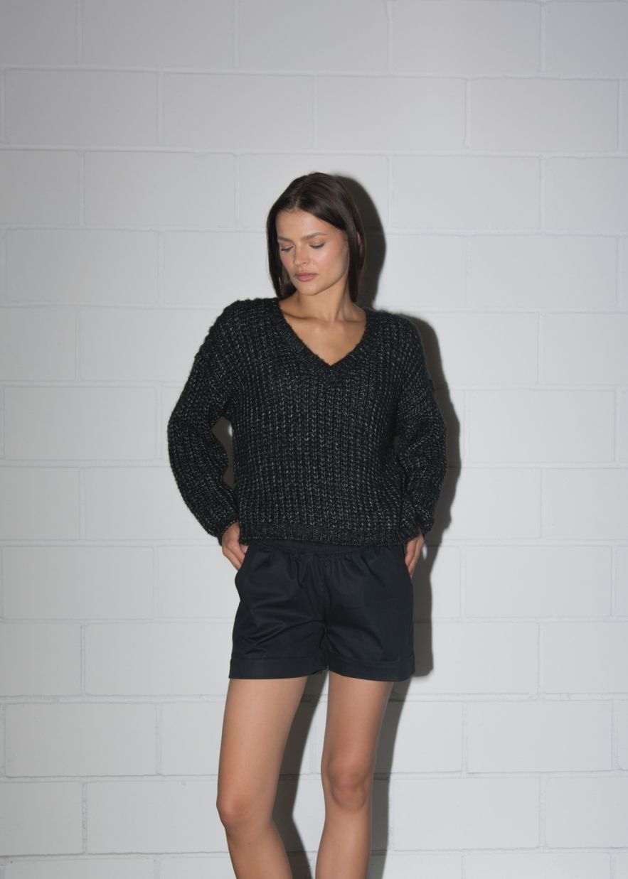 Bawełniane spodenki szorty A BIT TOO SHORT SHORTS BLACK