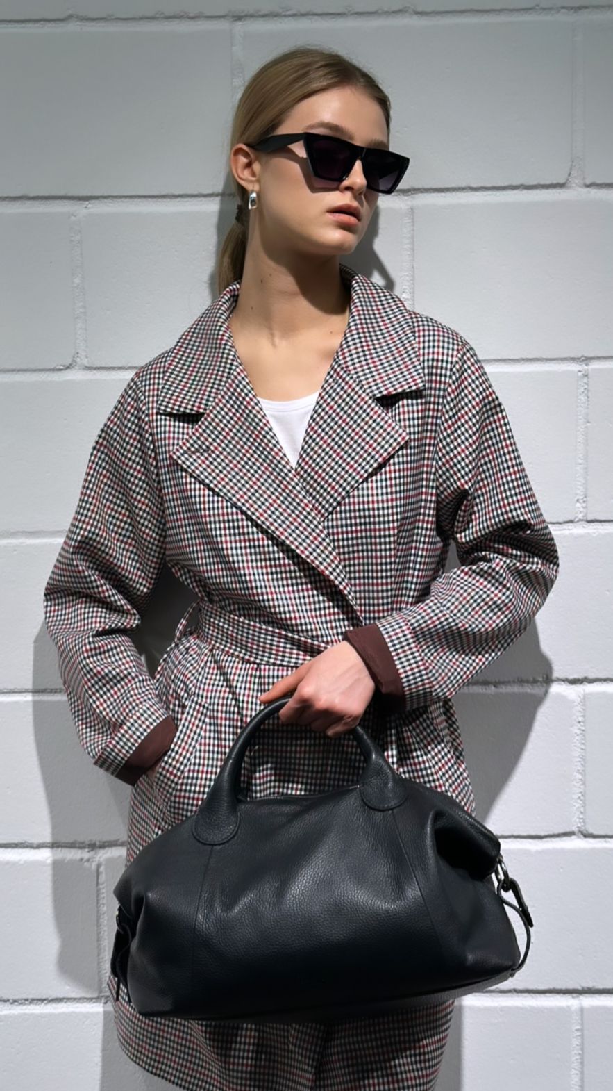 Duża skórzana czarna torba shopper bag i travel bag TRUE No 5