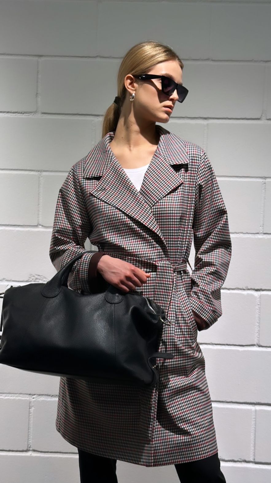 Duża skórzana czarna torba shopper bag i travel bag TRUE No 5