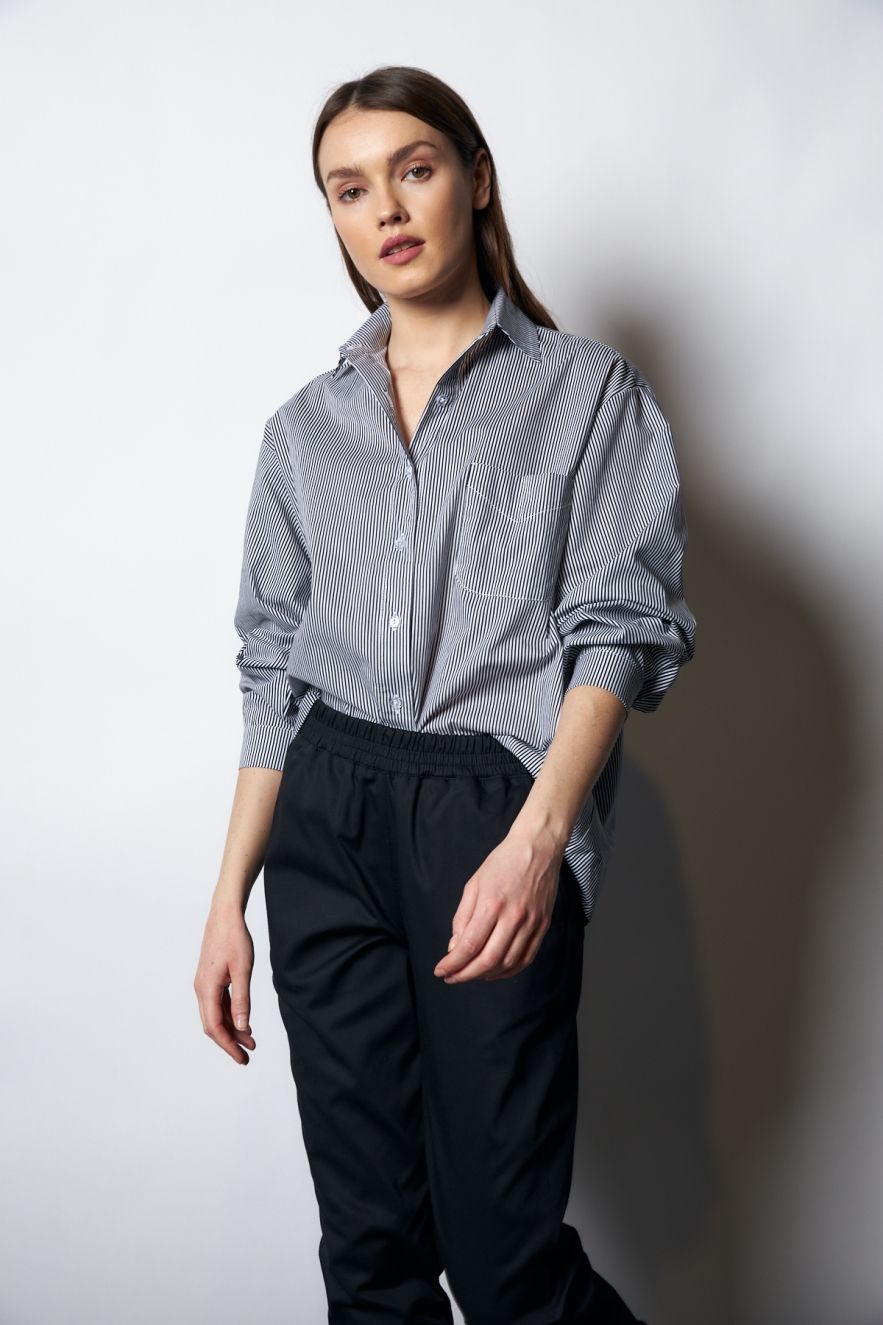 Koszula Bawełniana w biało czarne paseczki My Style 100% Bawełna