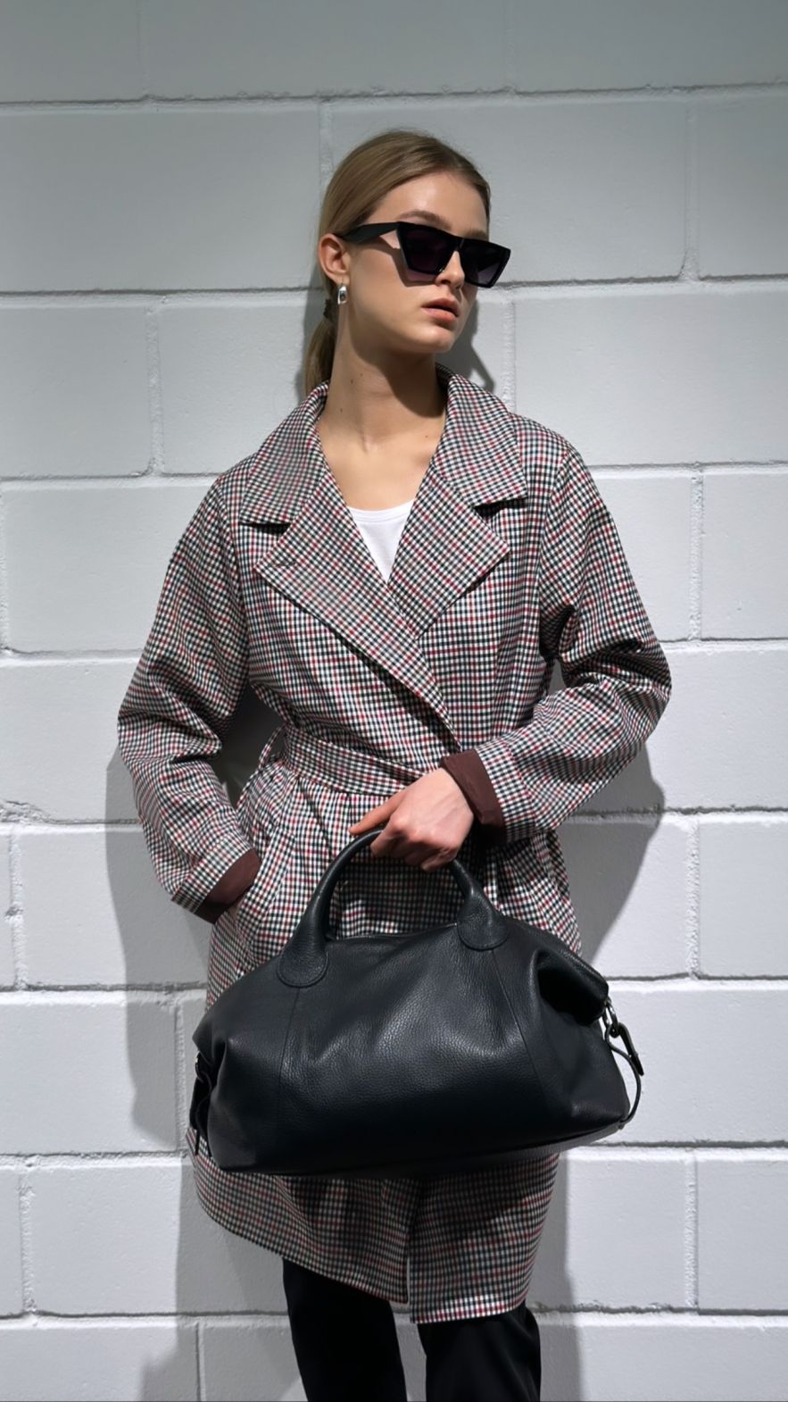 Duża skórzana czarna torba shopper bag i travel bag TRUE No 5